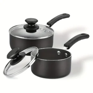 Nonstick Sauce Pan Set with Lid, 1 QT And 2.0 QT Sauce Pots