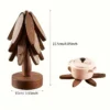 Wooden Tree-Shaped Pot Mat Set
